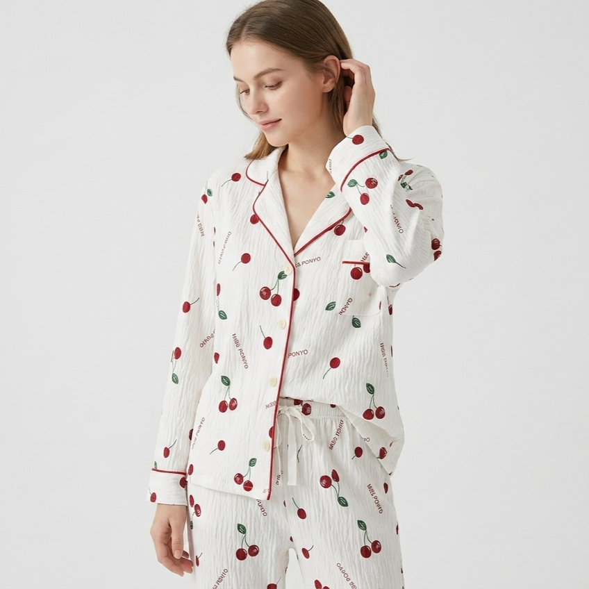 cherry morning - 100% cotton pyjama set