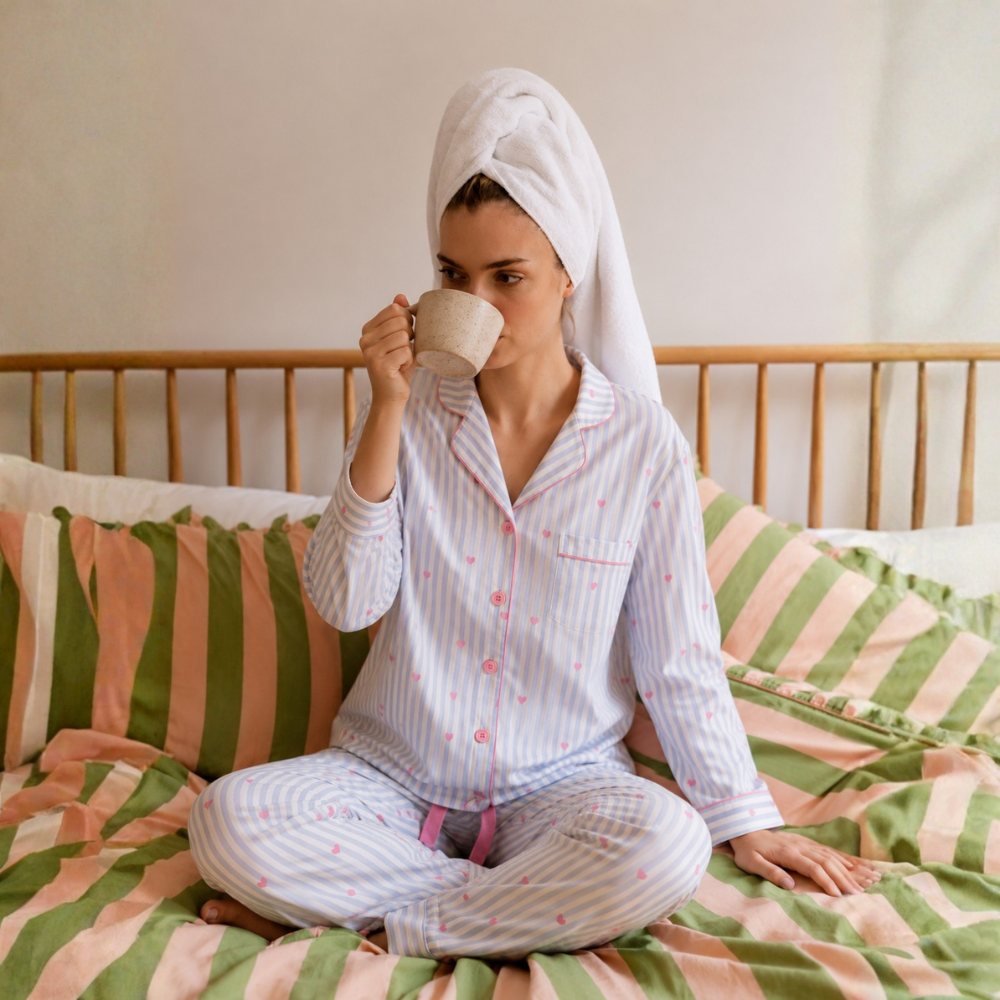 blush hearts - 100% cotton pyjama set