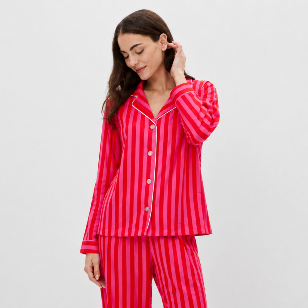 valentine stripes - 100% cotton pyjama set