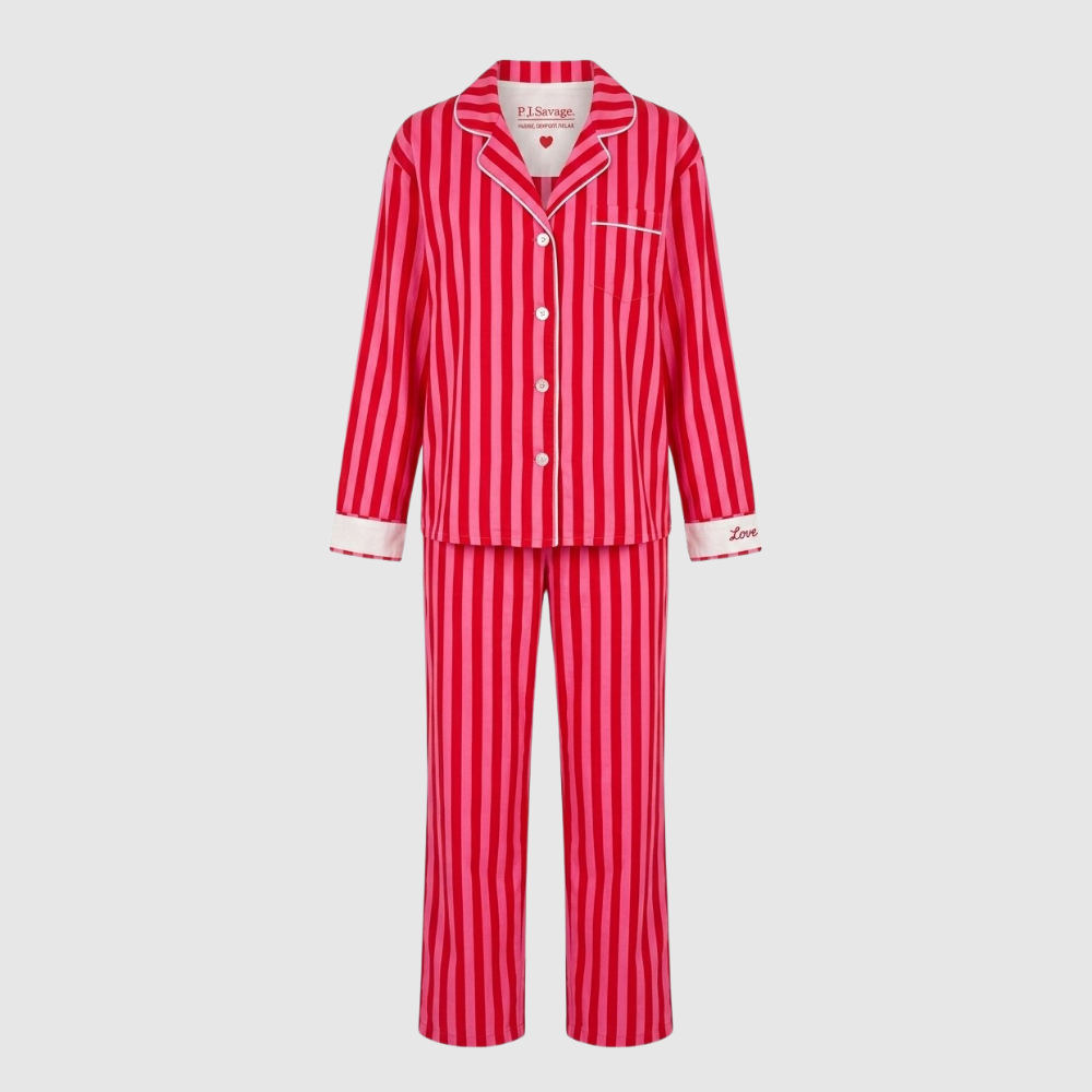 valentine stripes - 100% cotton pyjama set